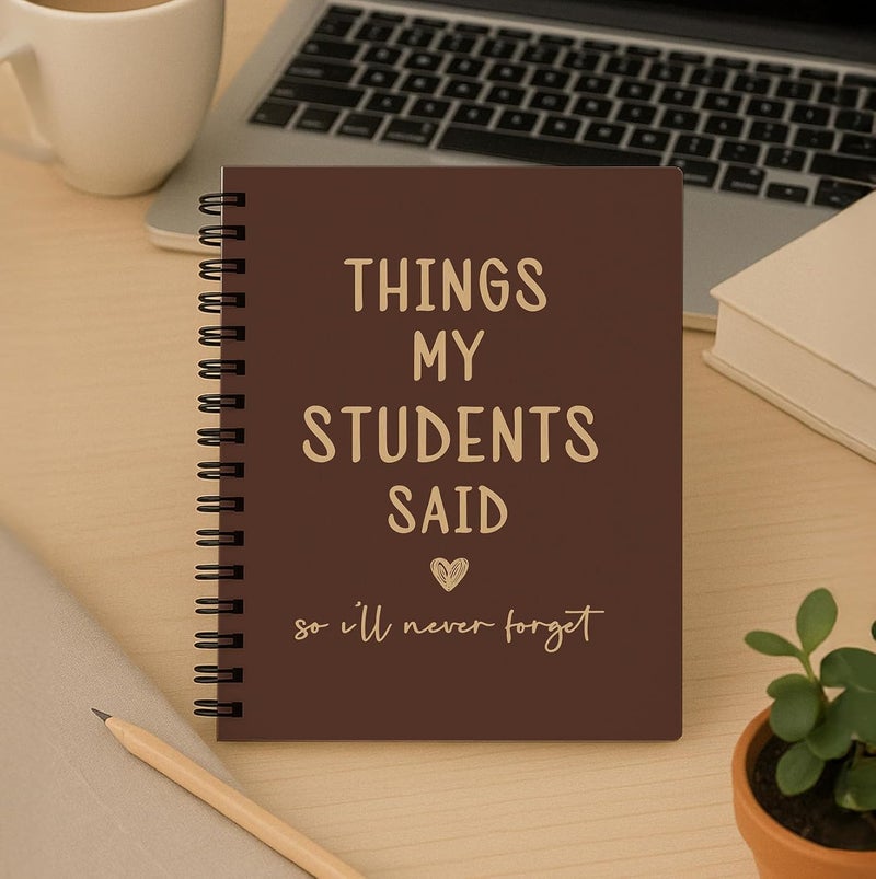 bitCNY Teacher Gift Spiral Notebook Chocolate Brown, Thank You Gift for Teacher, Teacher Appreciation Gifts, Teacher Notebooks for School Supplies, Home & Office, Spiral Bound 5.5x8.5 - Image 3